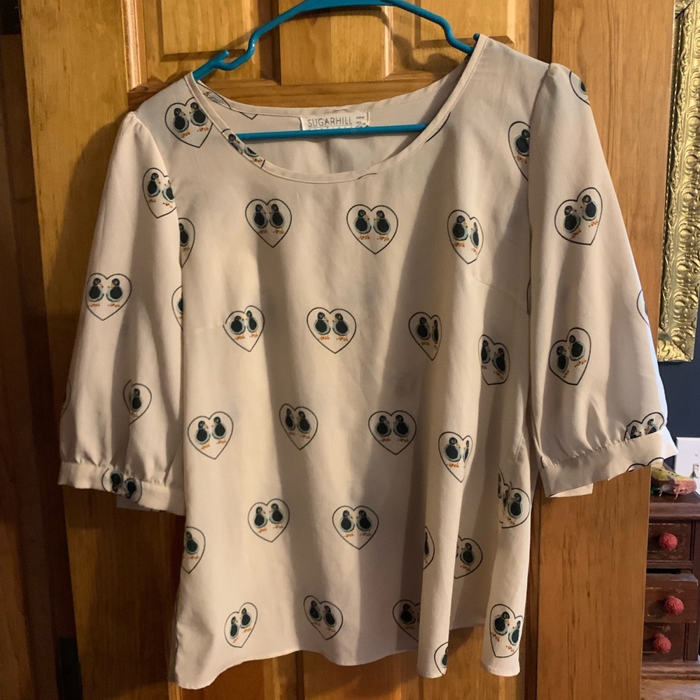 Sugarhill Boutique duck print blouse. UK Size 12.